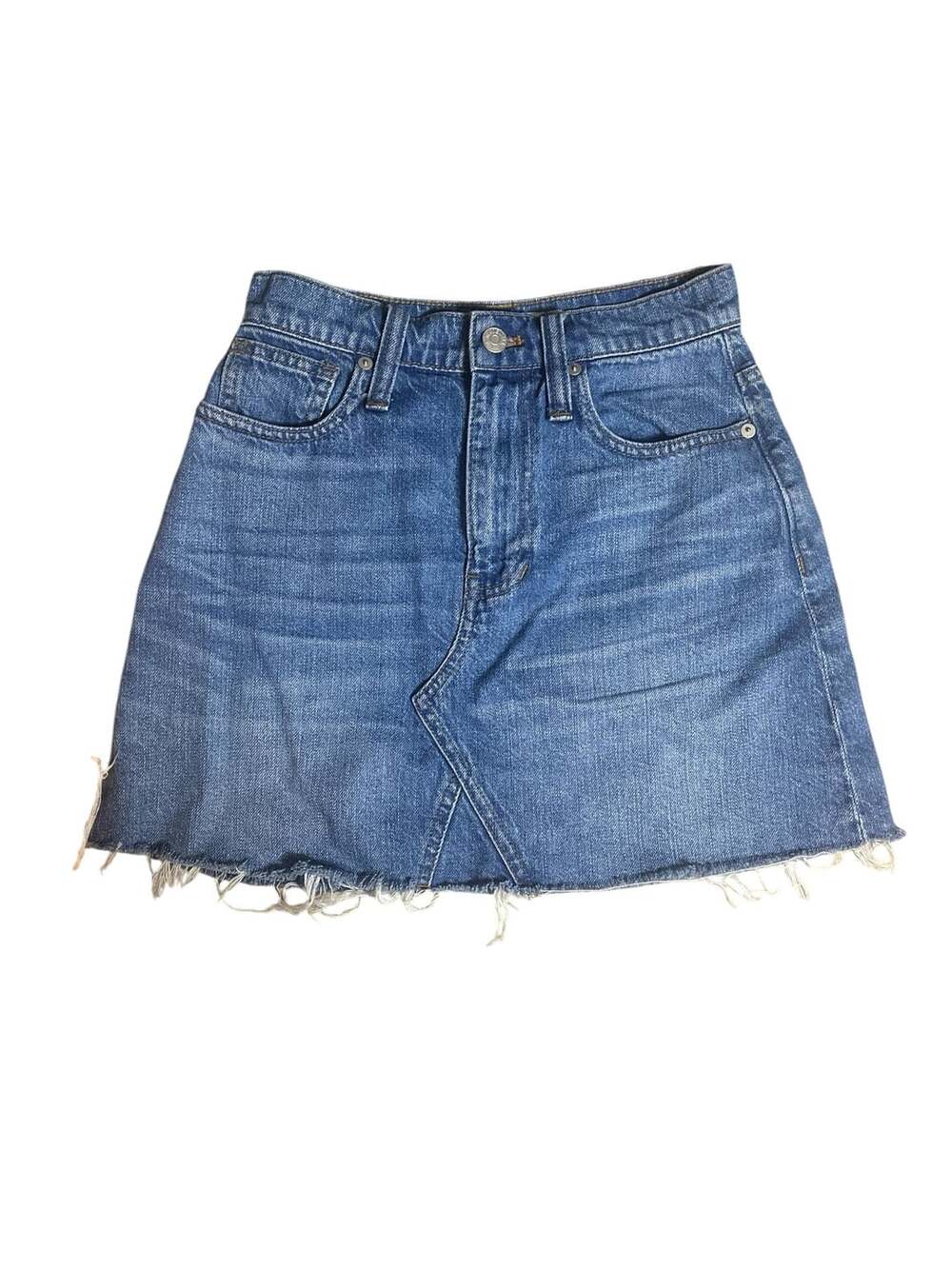 Madewell Rigid Denim A-Line Mini Skirt in Lakeline Wash Size 23